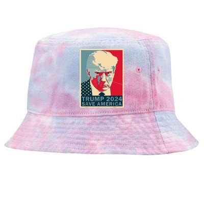 Trump Mug Shot 2024 Save America Trump Tie-Dyed Bucket Hat