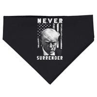 Trump Mug Shot Donald Trump Mug Shot Never Surrender Pro Trump USA-Made Doggie Bandana