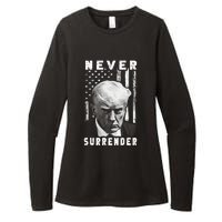 Trump Mug Shot Donald Trump Mug Shot Never Surrender Pro Trump Womens CVC Long Sleeve Shirt