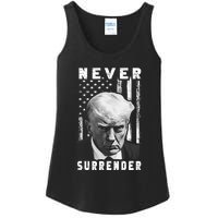 Trump Mug Shot Donald Trump Mug Shot Never Surrender Pro Trump Ladies Essential Tank