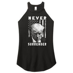 Trump Mug Shot Donald Trump Mug Shot Never Surrender Pro Trump Women's Perfect Tri Rocker Tank