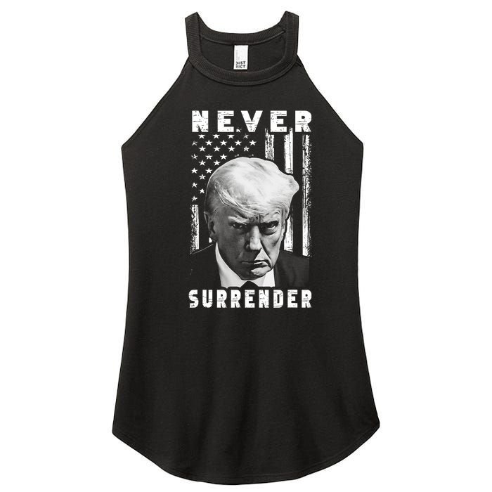 Trump Mug Shot Donald Trump Mug Shot Never Surrender Pro Trump Women's Perfect Tri Rocker Tank