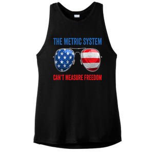 The Metric System Can’t Measure Freedom 4th Of July Ladies PosiCharge Tri-Blend Wicking Tank