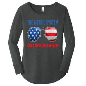 The Metric System Can’t Measure Freedom 4th Of July Women's Perfect Tri Tunic Long Sleeve Shirt