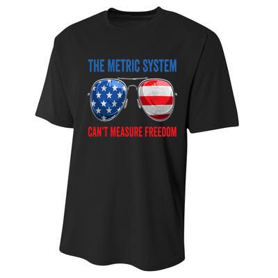 The Metric System Can’t Measure Freedom 4th Of July Performance Sprint T-Shirt