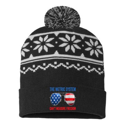 The Metric System Can’t Measure Freedom 4th Of July USA-Made Snowflake Beanie