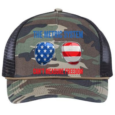 The Metric System Can’t Measure Freedom 4th Of July Retro Rope Trucker Hat Cap