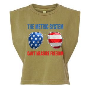 The Metric System Can’t Measure Freedom 4th Of July Garment-Dyed Women's Muscle Tee