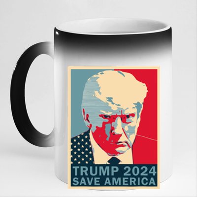 Trump Mug Shot 2024 Save America Trump 11oz Black Color Changing Mug