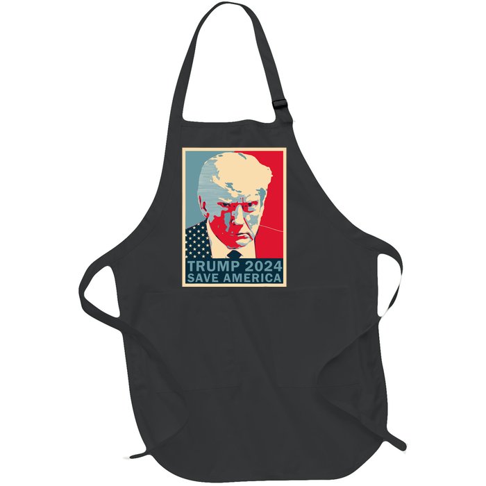 Trump Mug Shot 2024 Save America Trump Full-Length Apron With Pockets