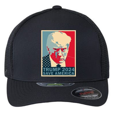 Trump Mug Shot 2024 Save America Trump Flexfit Unipanel Trucker Cap