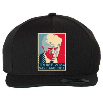 Trump Mug Shot 2024 Save America Trump Wool Snapback Cap