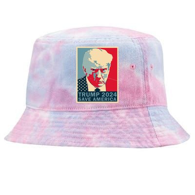 Trump Mug Shot 2024 Save America Trump Tie-Dyed Bucket Hat