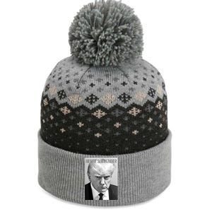 Trump Mug Shot Donald Trump Mug Shot Never Surrender Funny Gift The Baniff Cuffed Pom Beanie