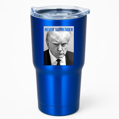 Trump Mug Shot Donald Trump Mug Shot Never Surrender Funny Gift Tumbler