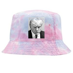 Trump Mug Shot Donald Trump Mug Shot Never Surrender Funny Gift Tie-Dyed Bucket Hat