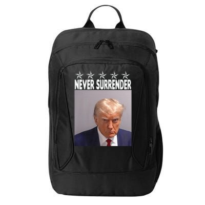 Trump Mug Shot Shirt - Never Surrender -Pro Trump 2024 City Backpack