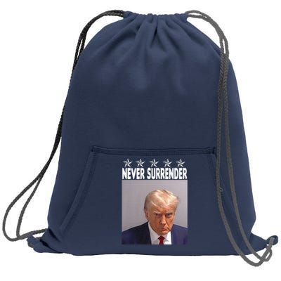 Trump Mug Shot Shirt - Never Surrender -Pro Trump 2024 Sweatshirt Cinch Pack Bag