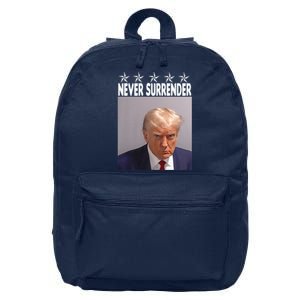 Trump Mug Shot Shirt - Never Surrender -Pro Trump 2024 16 in Basic Backpack