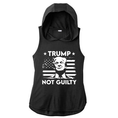 Trump Mug Shot, Trump Not Guilty Pro Trump Supporter Ladies PosiCharge Tri-Blend Wicking Draft Hoodie Tank