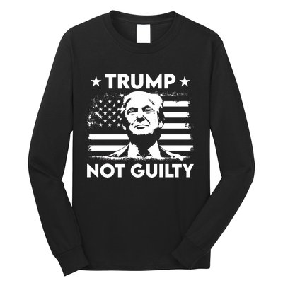 Trump Mug Shot, Trump Not Guilty Pro Trump Supporter Long Sleeve Shirt