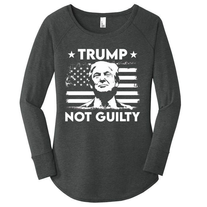 Trump Mug Shot, Trump Not Guilty Pro Trump Supporter Women's Perfect Tri Tunic Long Sleeve Shirt