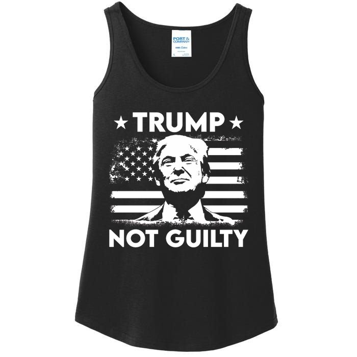 Trump Mug Shot, Trump Not Guilty Pro Trump Supporter Ladies Essential Tank