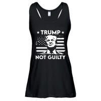 Trump Mug Shot, Trump Not Guilty Pro Trump Supporter Ladies Essential Flowy Tank