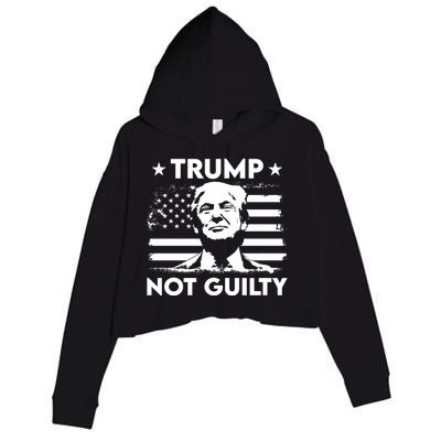 Trump Mug Shot, Trump Not Guilty Pro Trump Supporter Crop Fleece Hoodie