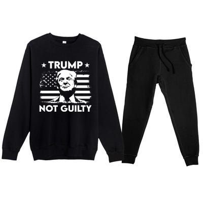 Trump Mug Shot, Trump Not Guilty Pro Trump Supporter Premium Crewneck Sweatsuit Set