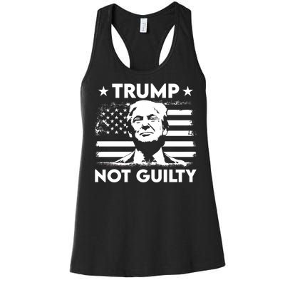 Trump Mug Shot, Trump Not Guilty Pro Trump Supporter Women's Racerback Tank