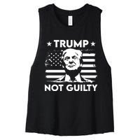 Trump Mug Shot, Trump Not Guilty Pro Trump Supporter Women's Racerback Cropped Tank