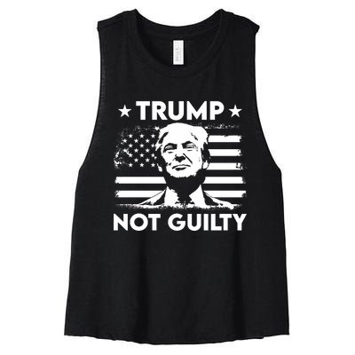 Trump Mug Shot, Trump Not Guilty Pro Trump Supporter Women's Racerback Cropped Tank