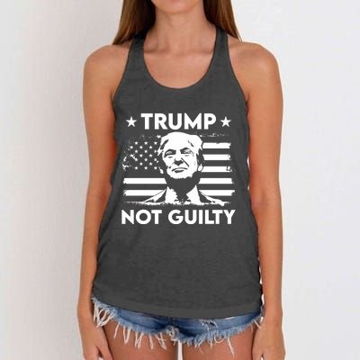 Trump Mug Shot, Trump Not Guilty Pro Trump Supporter Women's Knotted Racerback Tank