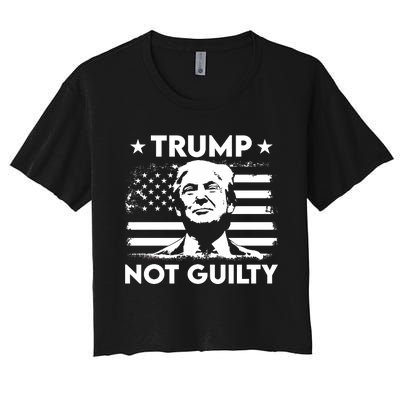 Trump Mug Shot, Trump Not Guilty Pro Trump Supporter Women's Crop Top Tee