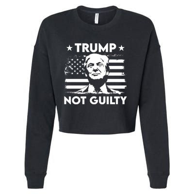 Trump Mug Shot, Trump Not Guilty Pro Trump Supporter Cropped Pullover Crew