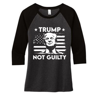 Trump Mug Shot, Trump Not Guilty Pro Trump Supporter Women's Tri-Blend 3/4-Sleeve Raglan Shirt