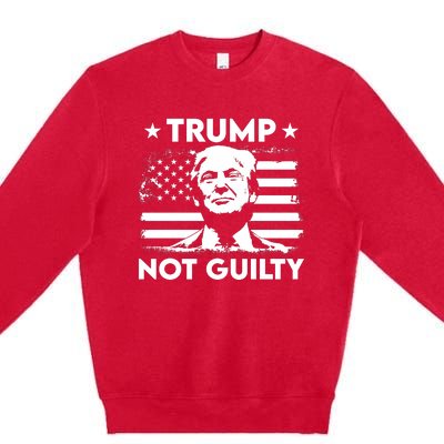 Trump Mug Shot, Trump Not Guilty Pro Trump Supporter Premium Crewneck Sweatshirt