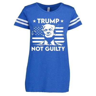 Trump Mug Shot, Trump Not Guilty Pro Trump Supporter Enza Ladies Jersey Football T-Shirt