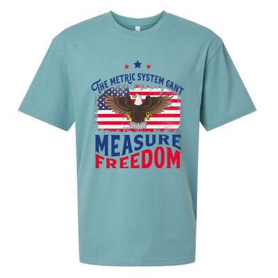 The Metric System CanT Measure Freedom Usa Fla 4th Of July Sueded Cloud Jersey T-Shirt