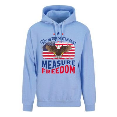 The Metric System CanT Measure Freedom Usa Fla 4th Of July Unisex Surf Hoodie