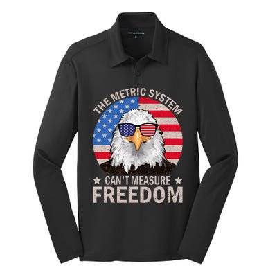 The Metric System CanT Measure Freedom Eagle Silk Touch Performance Long Sleeve Polo