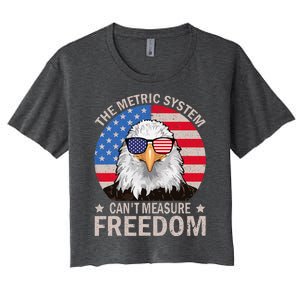 The Metric System CanT Measure Freedom Eagle Women's Crop Top Tee