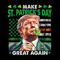 Trump Make St Patricks Day Great Again Irish American Flag Flexfit Unipanel Trucker Cap