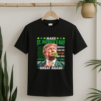 Trump Make St Patricks Day Great Again Irish American Flag T-Shirt