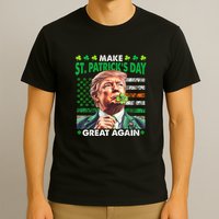 Trump Make St Patricks Day Great Again Irish American Flag T-Shirt