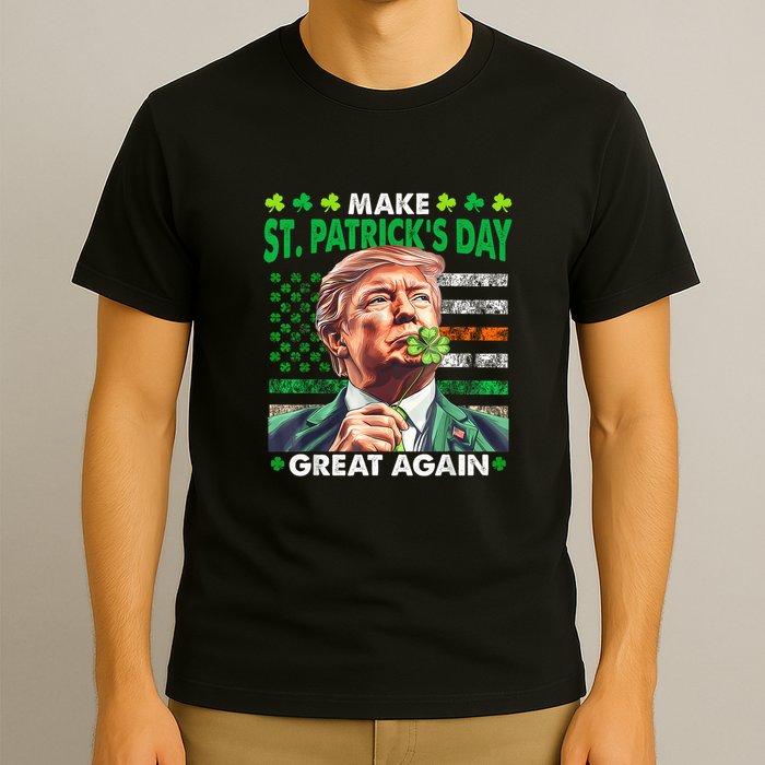Trump Make St Patricks Day Great Again Irish American Flag T-Shirt