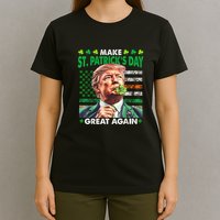 Trump Make St Patricks Day Great Again Irish American Flag T-Shirt