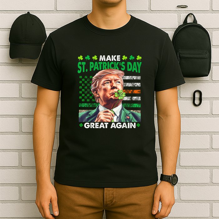 Trump Make St Patricks Day Great Again Irish American Flag T-Shirt