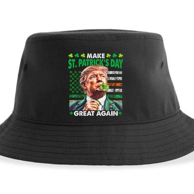 Trump Make St Patricks Day Great Again Irish American Flag Sustainable Bucket Hat